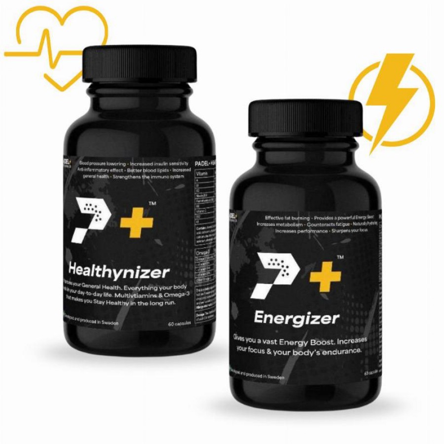 Pack Bote Padel Performance Energizer 60 Cápsulas y Healthnizer 120 Cápsulas