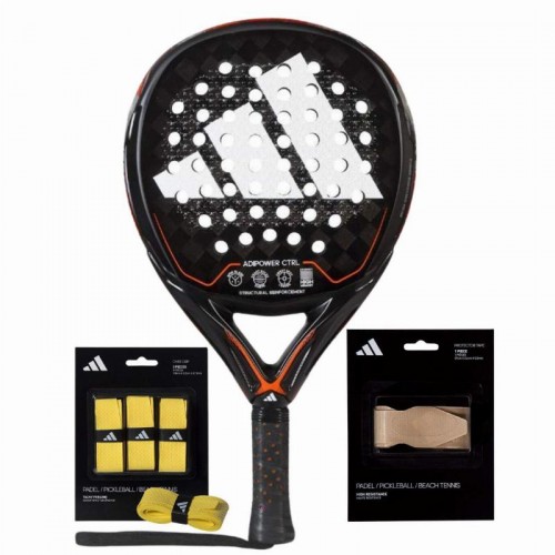 Adidas Adipower Control 3.2 2023 Pacote de raquete com overgrips e protetor