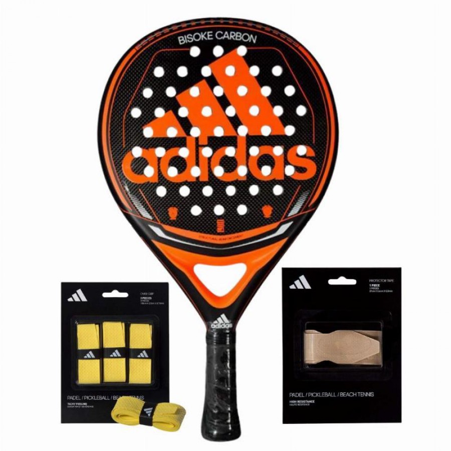 Adidas Bisoke Pack de raquettes en carbone avec surgrips et protecteur