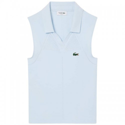 Polo Lacoste Apertado Ajuste Azul Claro Mujer Polo Lacoste Apertado Ajuste Azul Claro Mujer
