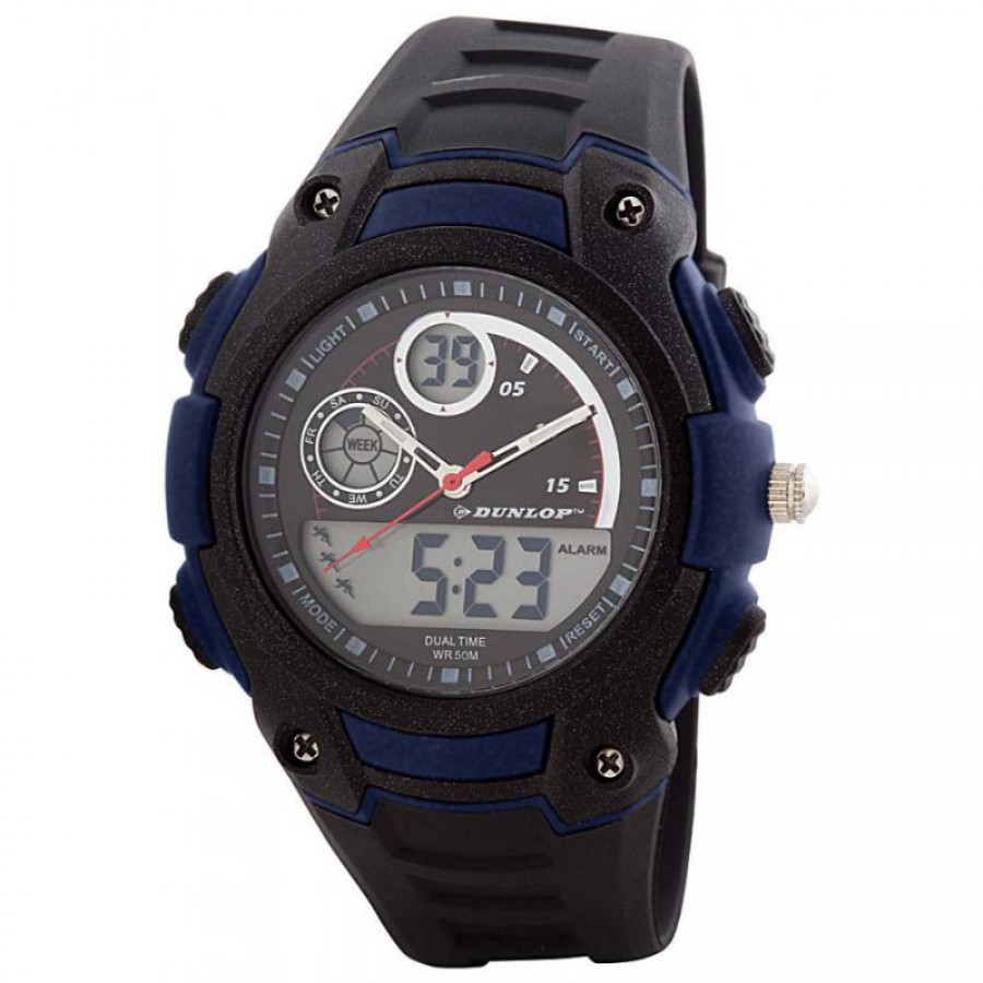 Relogio Dunlop Preto Azul