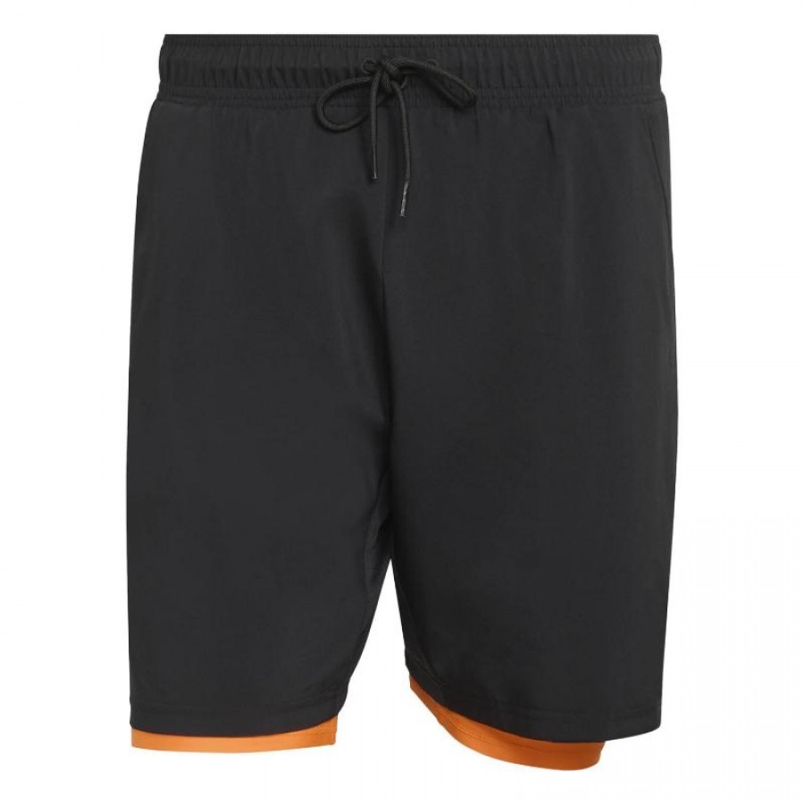 Adidas Club 2 In 1 Black Orange Shorts