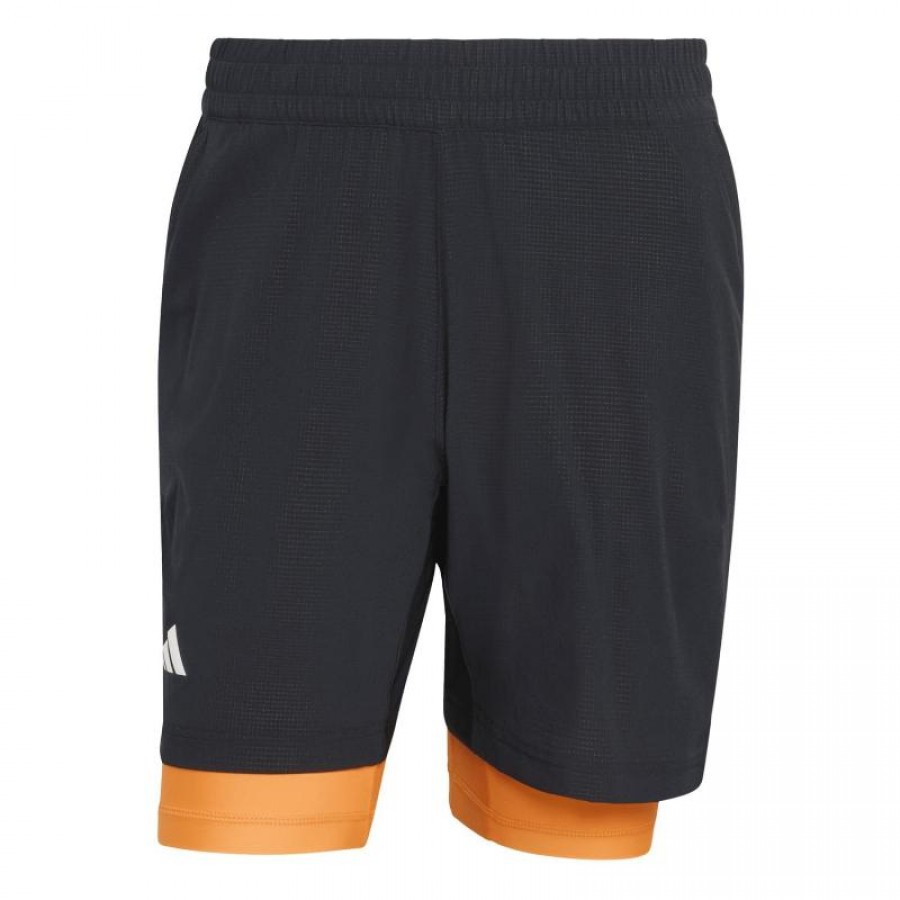 Conjunto Curto Adidas Negro Naranja