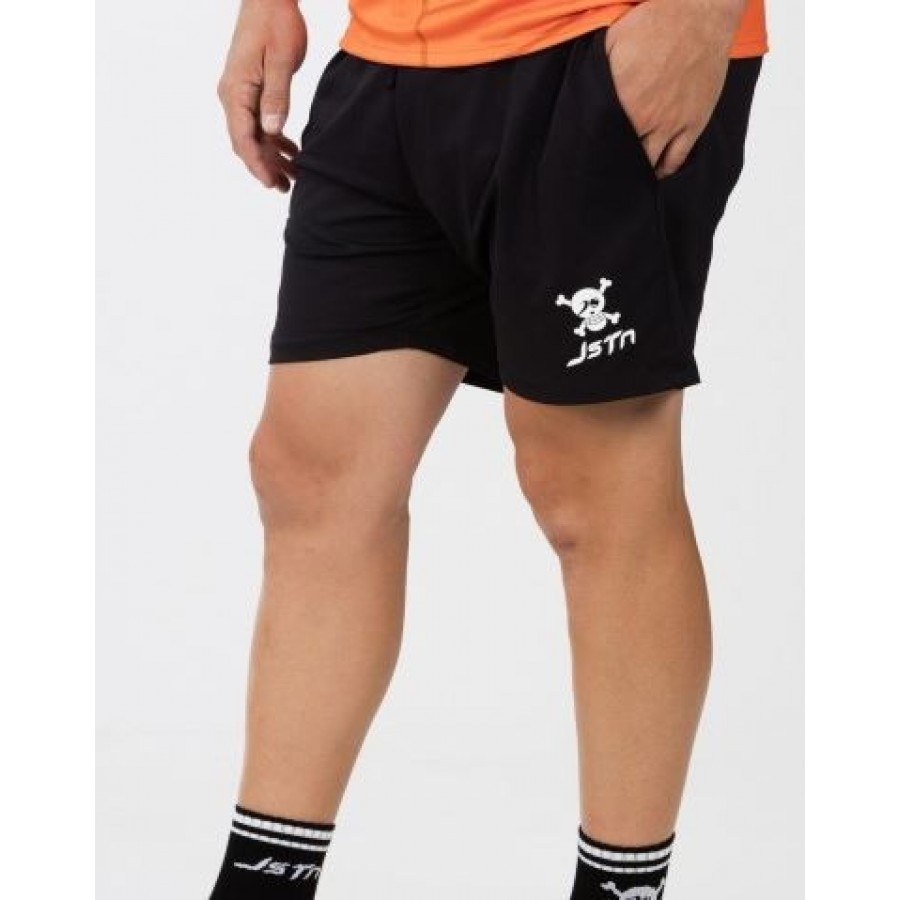 Short blanc juste dix Krop noir Logo PADELPOINT Short blanc juste dix Krop noir Logo