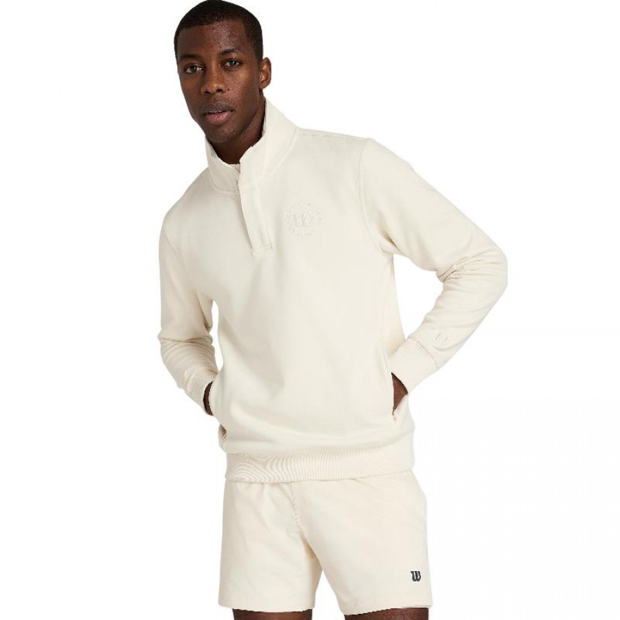 Sudadera Wilson Tenis Club Demi-Zip Beige Arena
