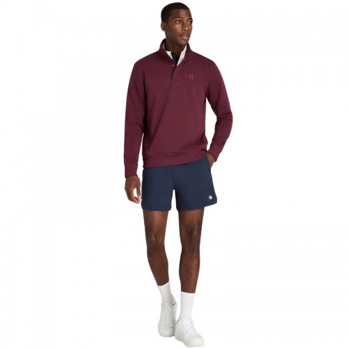 Wilson Tennis Club Half Zip Sweatshirt Royal Garnet Wilson Tennis Club Half Zip Sweatshirt Royal Garnet