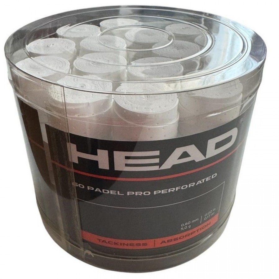 Head Padel Pro Tambour Blanc Perforé 60 Surgrips