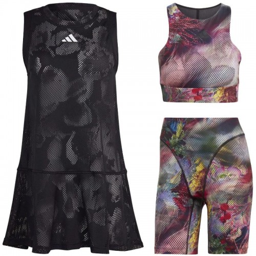 Adidas Melbourne Vestido preto multicolorido Adidas Melbourne Vestido preto multicolorido