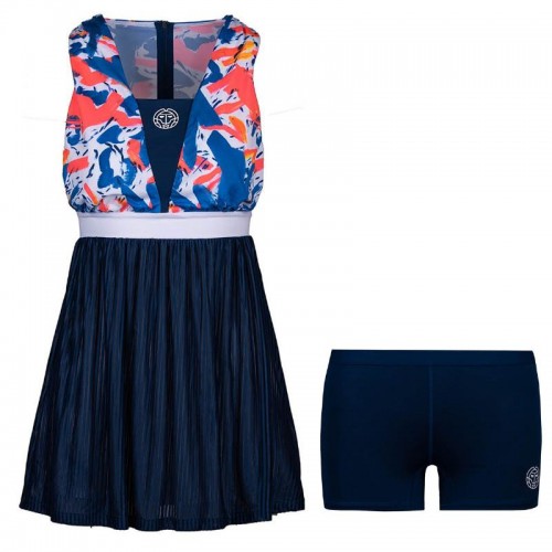 Vestido Bidi Badu Kaja Azul Oscuro Rojo Neon Vestido Bidi Badu Kaja Azul Oscuro Rojo Neon