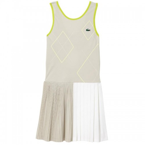 Vestido Lacoste Ultra Dry Cinza Branco Amarelo Vestido Lacoste Ultra Dry Cinza Branco Amarelo