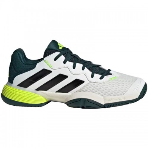 Adidas Barricade K Branco Preto Verde Júnior Tênis Adidas Barricade K Branco Preto Verde Júnior Tênis
