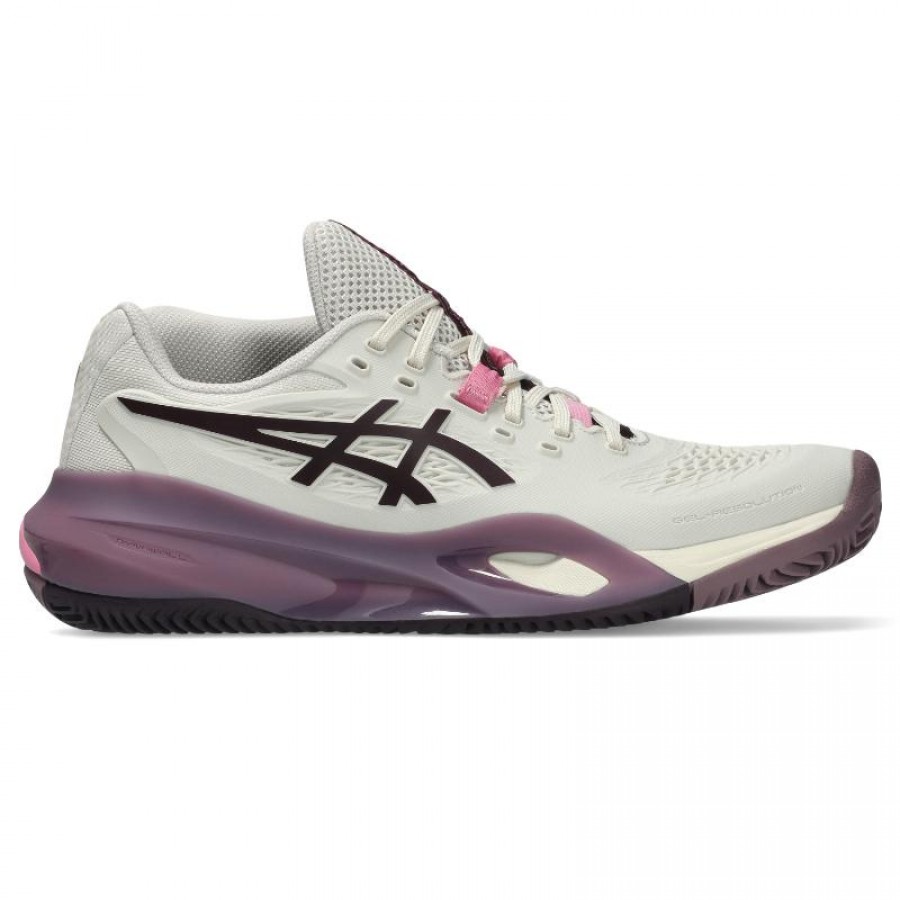 Asics Gel Resolution X Clay Beige Granato Scuro Sneakers da donna