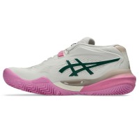 Asics Gel Resolution X Padel Beige Vert Baskets pour femmes