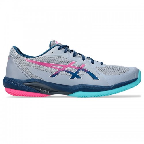 Tênis Asics Solution Swift FF 2 Padel Cinza Azul Mako Tênis Asics Solution Swift FF 2 Padel Cinza Azul Mako