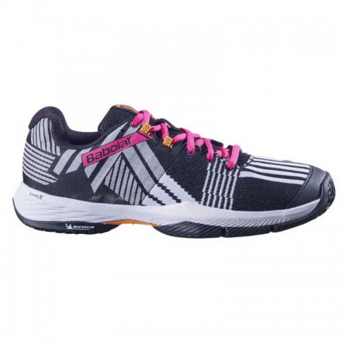 Tenis Babolat Sensa Branco Preto Fucsia Mulheres Tenis Babolat Sensa Branco Preto Fucsia Mulheres