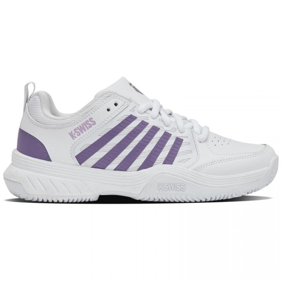 Zapatillas Kswiss Court Express 2 Clay Blanco Lavanda Mujer