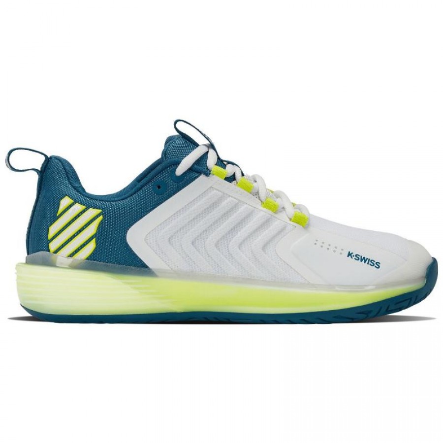 Tênis Kswiss Ultrashot 3 Flautor Amarelo Azul Branco
