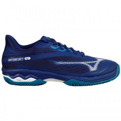 Tênis Mizuno Wave Exceed Light 2 Clay Azul Escuro Branco Tênis Mizuno Wave Exceed Light 2 Clay Azul Escuro Branco